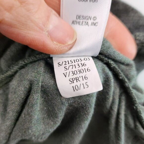 Athleta Jasper Green Ruched Tulip Hem Seeker T-Shirt Dress Size Small - Picture 8 of 11